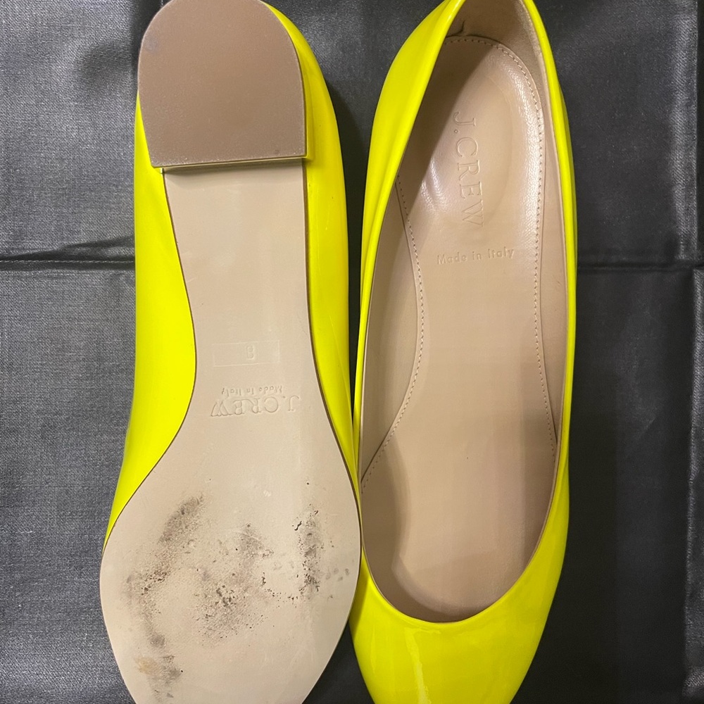 J Crew Neon Yellow Flats size 8